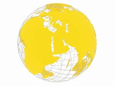 Globe News Skeleton Yellow 3D model