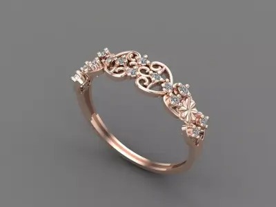 Womens Diamond Signet Ring Women Rings 3dmodels 3D print model 3D print model 2