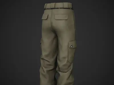 Brown Snowboard Pants Style 2  Low-poly 3D model
