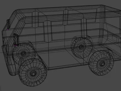 Low Poly Nissan Van Matatu Low-poly 3D model