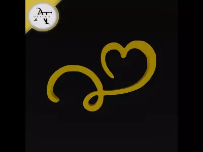 Simple Heart Symbol - 2D Art Free 3D print model 3