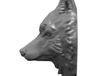 Wolf Head 3D Printable Model 3D print model