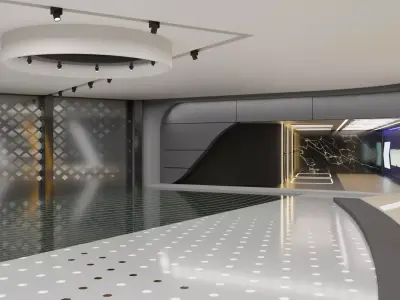 High Quality Automobile Showroom Interior PBR Textured 3D Model Low-poly 3D model