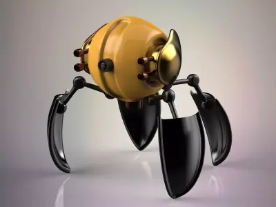 Quantum Robot Low-poly 3D model