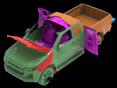 Isuzu D-Max CC EU 2020 Series Native multiple 3D Scan 3D model
