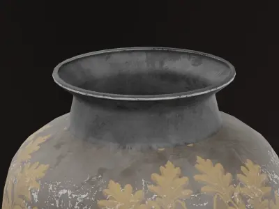 Golden Pot Low-poly 3D model purchase