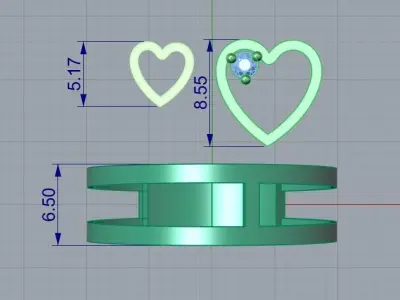 Women s heart ring 3D print model