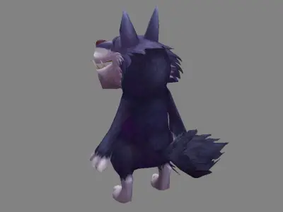 Cartoon big bad wolf Low-poly 3D model