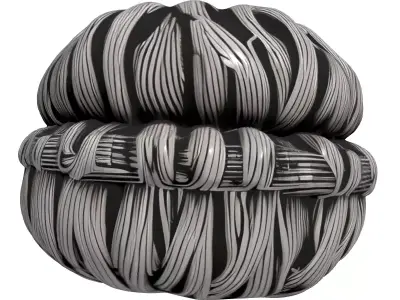 Abstract Braided Metallic Core Orb Low-poly 3D model