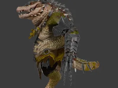  Crocodile Low-poly 3D model