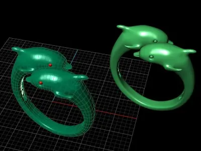 Dolphin ring JEWELRY RING  o3 3D print model