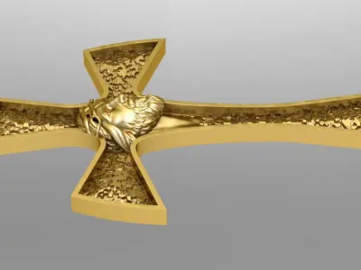 Jesus Cross pendant theme 1 3D print model