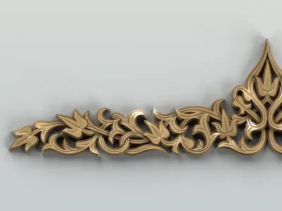 Carved decor horizontal 014 3D model