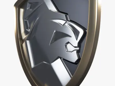 Lion Shield Insignia v 1 3D model