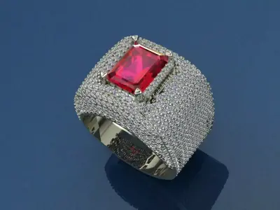 The Regent King Ring - Hip hop -  jewelry 3D model - for him 3D print model