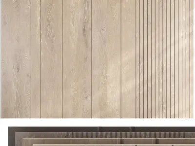 Wood panel set v01 3D model