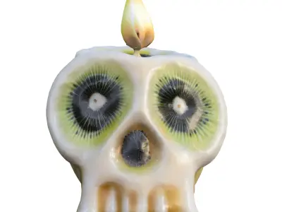 Eyed Skull Candle Low-poly 3D model
