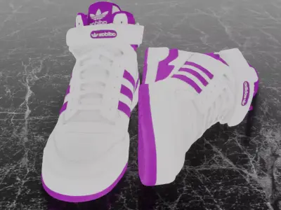 ADIDAS FORUM MID - PURPLE 3D SHOES Low-poly 3D model