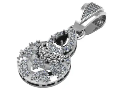 LUXURY BLUE SAPPHIRE PENDANT 3D PRINTABLE MODEL 3D print model