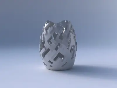Bowl compressed with cuts and bulges 3D print model
