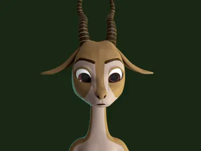 Stylized Deer Rigged Low-poly 3D model