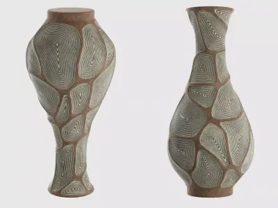 Decorative vase Low-poly 3D model 5