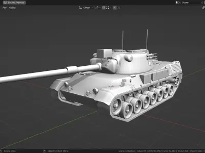 Leopard 1a1a TANK BASE MESH Low-poly 3D model