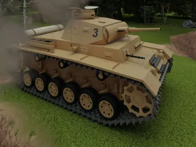 Panzer III with interior 3D model