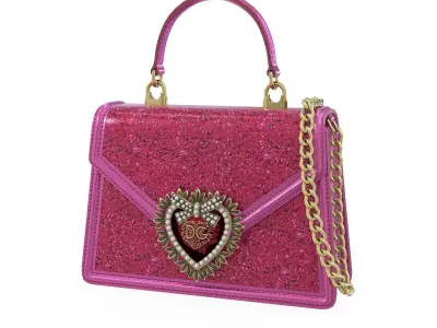 Dolce Gabbana Devotion top-handle Bag Glitter Covered Low-poly 3D model