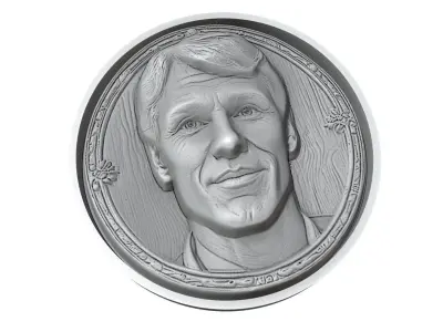 Marco van Basten Footballer Medallion 3D print model