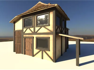 Detailed Medieval House Free low-poly 3D model