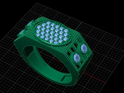 Print Ready STL 3DM  Gents Rings Diamond Men Ring  3D print model 237