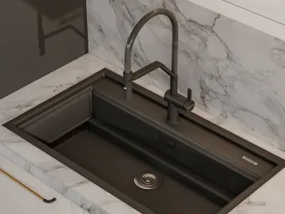 Kitchen smeg black 3D model