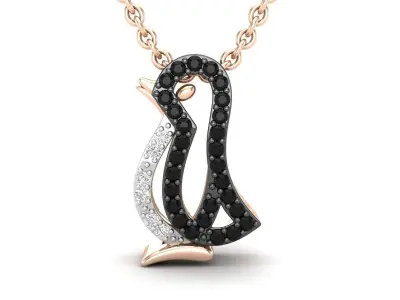 AV 492 Diamond Ladies Penguin Pendant 3D print model