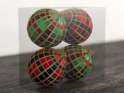 Polypropylene Plaid Ball Ornament 3D model