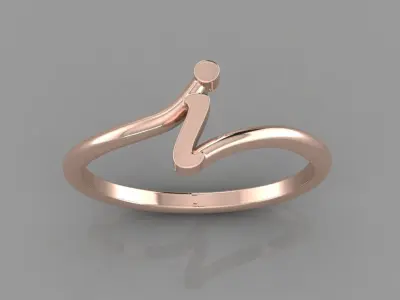 Alphabet Ring I 3D print model purchase