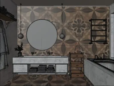 Bathroom Luxury Design Blender File 3D model