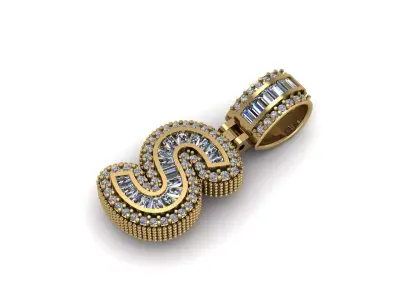 Iced out S Pendant 3D print model