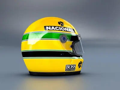 Ayrton Senna Monaco GP Helmet Version 1988 3D model