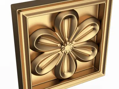 Rosette Carved Decoration CNC 027 Low-poly 3D model