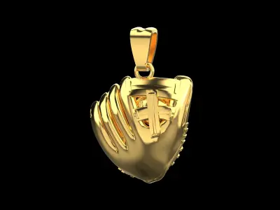 Baseball Glove and Ball Pendant N132 3D print model