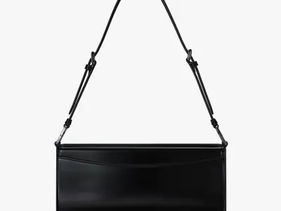 Prada Brushed Leather Femme Bag Black 3D model