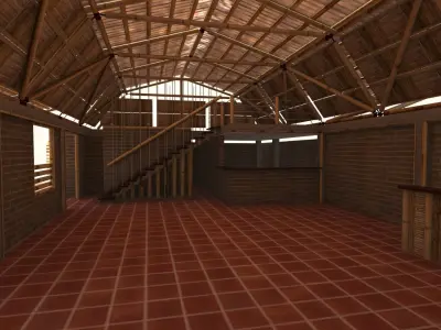 BAMBOO GRILL RESTAURANT BAKED 3D model