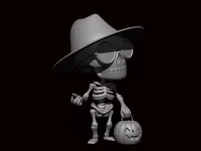 Skeleton Halloween Celebration Free 3D print model