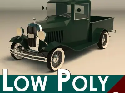 Low Poly Vintage Pickup 04 Low-poly 3D model