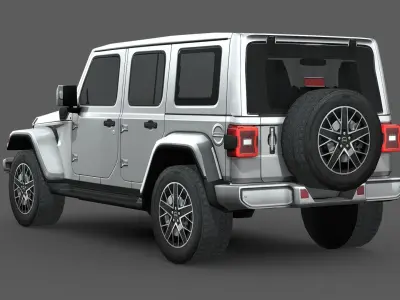 Jeep Wrangler 4xe 2024 Low-poly 3D model