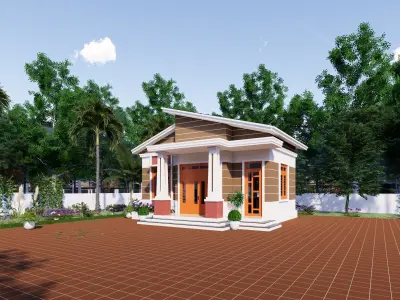 village house design in pakistan 3D model