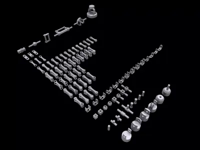 Modular Mechanical Joints Kitbach Low-poly 3D model