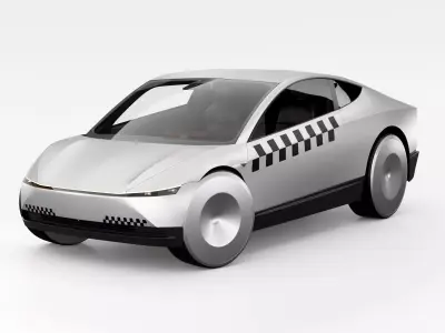 2 colors robotaxi set 3D Model Pack