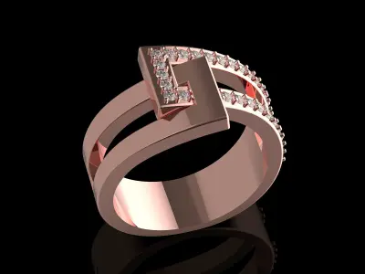 Luxury ring silver gold jewelry printable 3D model 3D print model